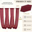 6 Panels Burgundy Ceiling Curtains with Lights for Weddings - 5ftx30ft Wrinkle-Free Tulle Fabric Wedding Arch Draping Ceiling Drapes Decorations for Wedding Party Ceremony Stage Tent Event, 60"W x 360"L