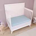 Dream On Me Snuggles Extra Firm Dual-Sided Baby Crib Mattress with Breathable Fabric, Water & Odor Resistant, GREENGUARD Gold Certified, Fits Mini & Portable Cribs (38x 24x 3) - Blue Mist