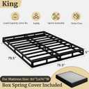 Awesofurni King Box Spring, 5 Inch Low Profile King Size Box Spring Only, Heavy Duty Metal Frame Mattress Foundation with Fabric Cover, Easy Assembly-Noise Free