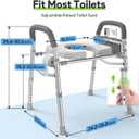 Raised Toilet Seat with Handles, Heavy Duty 400lb Medical Safety Frame, Bathroom Assist Toilet Seat Raiser for Seniors, Handicap, Disabled