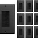 VCE Brush Wall Plate 10-Pack, Cable Pass Through Insert for Low Voltage Wires, Single Gang Cable Outlet Cover, In-Wall Management for Mount TV, Black