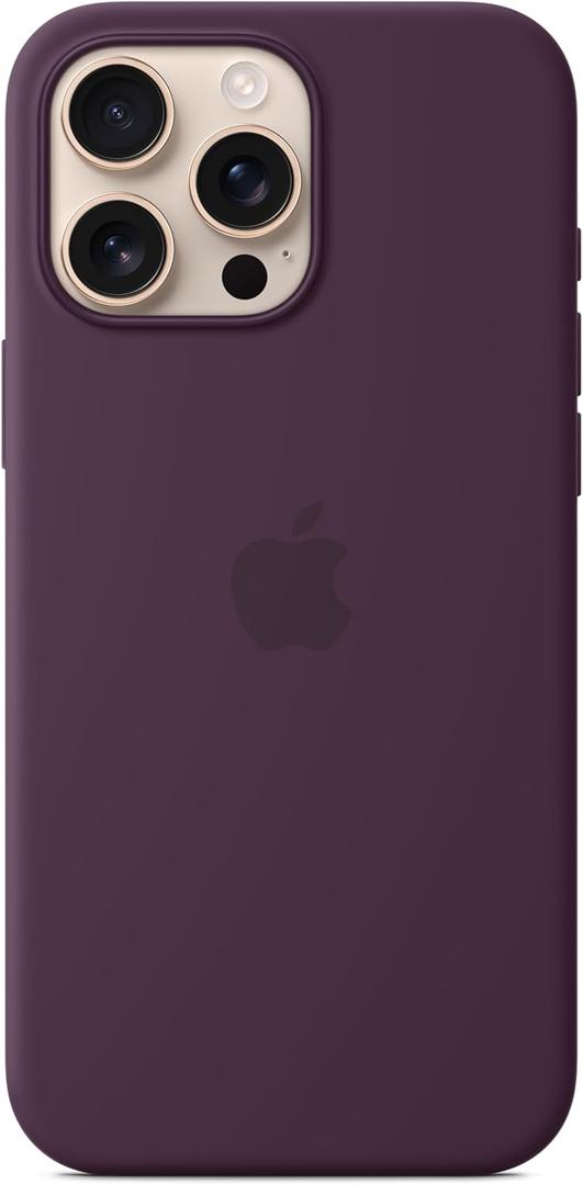Apple iPhone 16 Pro Max Silicone Case with MagSafe and Camera Control: Lightweight Phone Case, Wireless Charging Compatible, Smooth Matte Finish; Plum