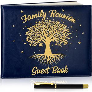 Patelai Family Reunion Party Favors Decorations Family Reunion Guest Book Sign in Good Tree Guest Book Gathering Decorations with Pen, 112 Pages(Classic)