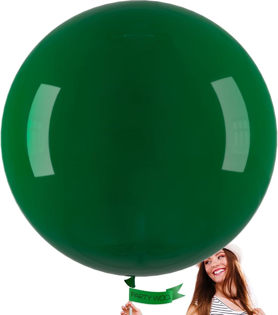 PartyWoo Hunter Green Balloons, 4 pcs 36 Inch Large Dark Green Balloons, Big Deep Green Balloons for Balloon Garland or Arch as Party Decorations, Birthday Decorations, Wedding Decorations, Green-Y56
