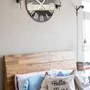 30" Wooden Multi-Color Maritime Coastal Beach Large Roman Wall Clock (Grey, 30 inch)