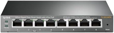 TP-Link TL-SG108PE V3 | 8 Port Gigabit PoE Switch | Easy Smart Managed | 4 PoE+ Ports @64W | Plug & Play | Sturdy Metal w/ Shielded Ports | Fanless | QoS, Vlan & IGMP | Limited Lifetime Protection