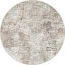 6FT Round Area Rugs for Living Room: Washable Large Neutral Abstract Circle Rug Soft Non Slip Stain Resistant Low Pile Indoor Carpet for Bedroom Dining Room Nursery Office Playroom - Brown Grey