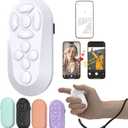 Wireless Remote Controller for iOS/Android Bluetooth Remote Control for TikTok Scrolling/Camera/Video Recording/Kindle App (White)