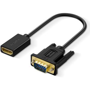 SHULIANCABLE HDMI to VGA Adapter Female to Male Unidirectional Transmission HDMI (Computer) to VGA (Monitor) Does not Support Audio(6 Inch)