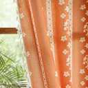 Sutuo Home Terracotta Boho Curtains 2 Panels for Dining Room Bedroom 96 inches Long, Bohemian Semi Blackout Floral Stripes Decor with Tassels Country Privacy Window Treatment,Grommet 52" W x 96" L