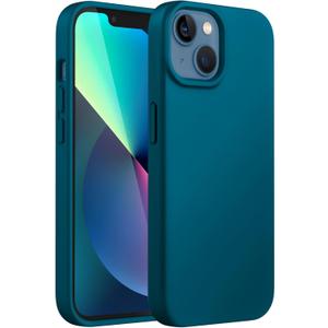 JETech Silicone Case for iPhone 13 6.1-Inch, Silky-Soft Touch Full-Body Protective Phone Case, Shockproof Cover with Microfiber Lining (Teal)