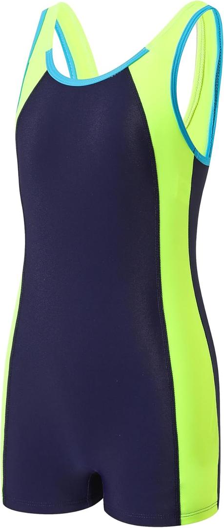 J.E Sterguard Athletic Girls' One Piece Swimsuits Girls Bathing Suits Pro for Practice Black Girl Swimsuit Size 6-16 1880-HP (Blue)