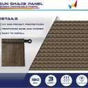 Windscreen4less 12 x 16 Universal Replacement Shade Cover Canopy for Pergola Patio Porch Privacy Shade Screen Panel with Grommets on 2 Sides Includes Weighted Rods Breathable UV Block Brown