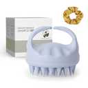 Sndyi Scalp Massager Shampoo Brush, Scalp Scrubber with Soft Silicone Bristles, Scalp Exfoliator for Dandruff Removal, Scalp Massager for Hair Growth, Wet Dry Hair Brush for Scalp Care, Sky Blue