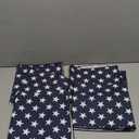 lovemyfabric Poly Cotton Stars Print 18"X18" Dinner Napkins for Dinner, Buffet Tables (4, Navy Blue)