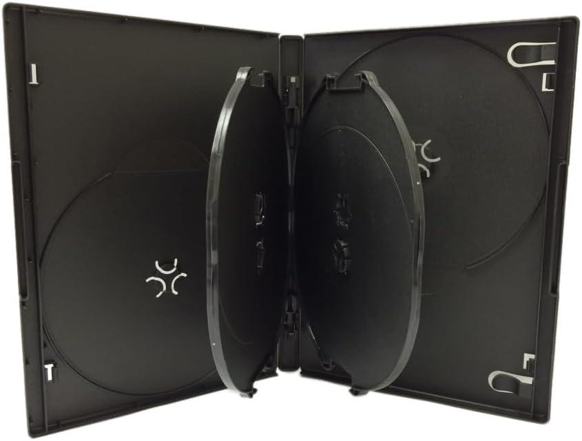 Premium 14mm Standard Size 6-Disc DVD Case with Clear Sleeve - Space Saving Storage Solution for Blu-ray Discs, DVDs and CDs, (5 Pcs)