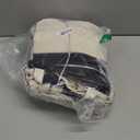 3 Pack Canvas Reusable Grocery Bags Heavy Duty, 8.3 gal Foldable Large Canvas Tote Bag with Handles, Holds 60 lbs Canvas Shopping Bags & Washable Eco-friendly Bags with 5 Pockets, Off white Black