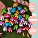 JOYIN 3.15" Metallic Easter Eggs, Shinny Plastic Eggs Colorful Bulks for Easter Hunt, Filling Treats, Easter Basket Stuffers, Classroom Prize Supplies, 72 PCS