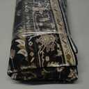 RELEANY Area Rugs 3'x5' Washable Non-Slip, Floral Vintage Distress Print Pattern Medallion Carpet for Living Room Bedroom Dining Room, Black Brown Neutral Dark Tan