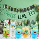 VDESFUEBY 50 Summer Pool Party Cups, 12 oz Hello Summer Party Decorations Disposable Clear Plastic Party Cups for Beach Ball Hawaiian Luau Holiday Party Drinkware Beverage Ice Cream