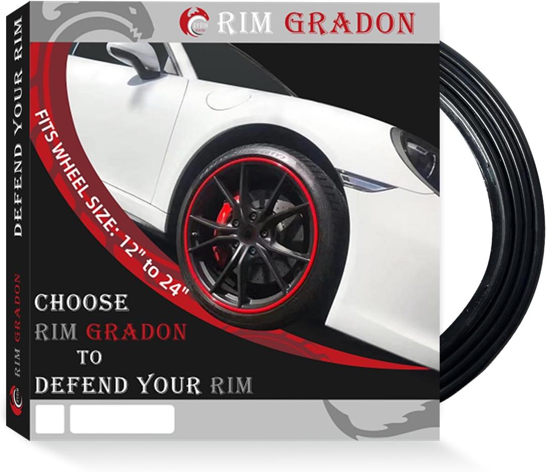 4-Pack Alloy Rim Protector for Car WheelsFits 12 to 24 Inch Wheels  No-Scratch Rim Guards for Curb Rash & ScuffsAdhesive-Free Universal Fit Wheel Edge ProtectorsBlack