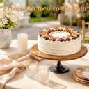 NUPTIO Wooden Cake Stand Wedding: Acacia Wood Cupcake Pedestal Stands Round Dessert Riser Cookie Serving Tray Vintage Pie Plate Holder Farmhouse Table Decor for Party Christmas 9.8 Inch/25cm