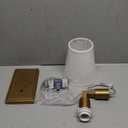 Wall Sconce 1-Light Fixture Antique Finish with White Fabric Shade, E26 Hardwired Indoor Wall Light for Vanity Bathroom Living Room Bedside Nightstand Light