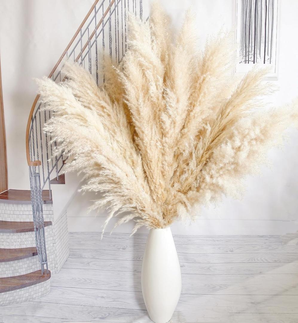 10pcs 40'' Pampas Grass Tall Decor - Pompas Floral, Tall Pampas Grass for Floor Vases, Living Room Floor, Floor Plants, Plumas para, and Grass Wall Decor (10PCS-Nature-40")