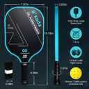 Upgraded Pickleball Paddles Set of 2 or Single Paddle – R² Koda USAPA Approved Fiberglass Surface / T700 Raw Carbon Fiber Pickleball Rackets Set for Men & Women