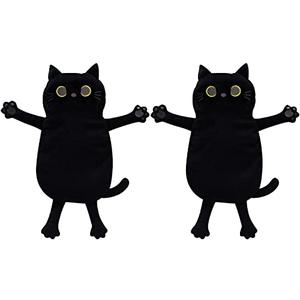 2PCS Microwave Heating Pads for Cramps Pain Relief, 17 * 9" Moist Microwavable Period Menstrual Heat Packs for Cramps, Back, Neck, Shoulder, Abdomen, Black Cat