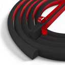 Flexible Quarter Round Molding Bendable Molding Trim 0.6 Inch(W) x 20 Feet(L) Self Adhesive Vinyl Wall Base Peel and Stick Rubber Edge Trim for Floor,Tub,Around Curved Stairs (Black)