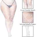 Leg Avenue Women's Dark Alternative Animal Fishnet Tights (White), 1X-2X