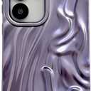 Caseative for Samsung Galaxy S25 Plus Case,Pleated Water Ripple Chrome Wave Pattern Soft Compatible with Samsung Case (Purple,Samsung Galaxy S25 Plus)