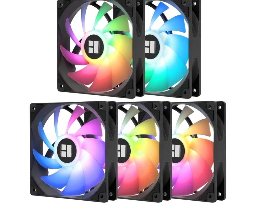 Thermalright 5 Pack TL-C12C-S CPU Fan 120mm ARGB Case Cooler Fan, 4pin PWM Silent Computer Fan with S-FDB Bearing Included, up to 1550RPM Cooling Fan（5 Quantities）