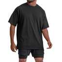 Men's Oversized Workout T-Shirts Lightweight Quick Dry Short Sleeve Tshirts Crew Neck Loose Fit Athletic Tops L