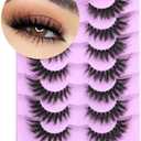 Lashes Clear Band Fox Eye Lashes 3D Volume Faux Mink Eyelashes Wispy False Eyelashes Strips 7 Pairs by Kiromiro