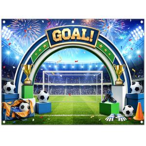 ZTHMOE Fabric 10x8ft Football Tournament Backdrop 2026 Soccer Banner