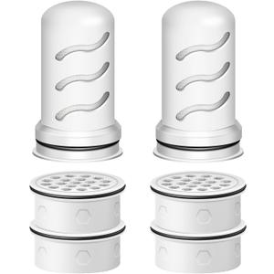 JOOGTO Water Filter Replacement for LS Home Dispenser 18 C/Glass Pitcher 7 C/Plastic Pitcher 10 C/Plastic Pitcher 7 C.4 Activated Carbon + Ion Exchange Filter and 2 Membrane Micro Filter (4+2)