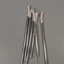 OUTXE Anti Wrinkle Straw 6 Pcs, Flat Wide Drinking Straw for Stanley Cup 40 oz 30 oz, Reusable Wrinkle Free Long Stainless Steel Metal Straw for Lip with Cleaning Brush and Carrying Bag