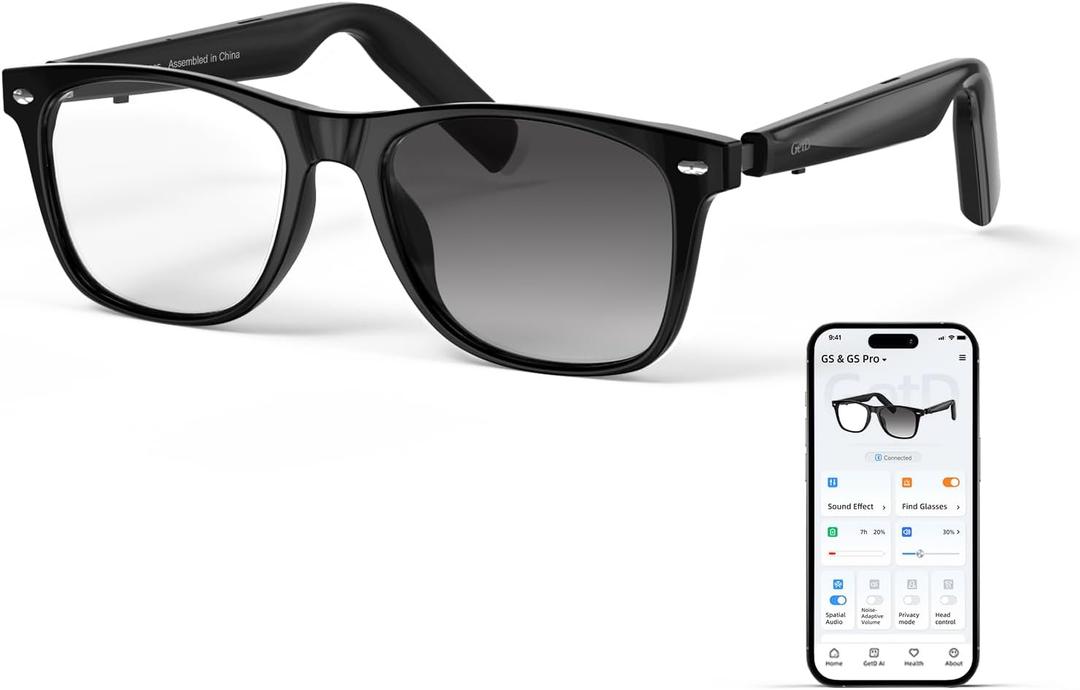 GetD 2026 AI Glasses for Men & Women, Smart Glasses Powered by ChatGPT, AI Real-time Translation with 145 Languages, 11H Music Play, Bluetooth Glasses with Photochromic Lens for Daily Use, Travel