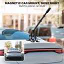 Magnetic Car Mount for Insta360 & Action Cameras, N52 Strong 360 Camera Car Mount with Quick-Release Base, Exterior Vehicle Mount with Extendable Arm & 360 Rotation, Compatible with GoPro