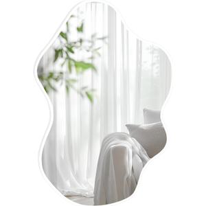 White Irregular Wall Mirrors 22''x30'', Clouds Decorative Modern Mirror for Bedroom Bathroom Living Room or Entryway