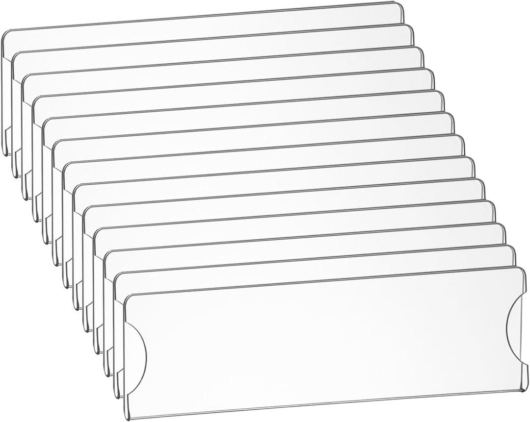 12 Pack Acrylic Wall Name Plate Holder, Door Plate with Adhesive Tapes, Clear Sign Holder Frame, Horizontal Door Plates for Home, Office, Classroom, 2"x8"