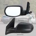 Left Driver Side Mirror Compatible With 2012 2013 2014 2015 2016 Honda CRV CR-V With Manual Folding Power Glass Heated Black Replace#76258-T0A-A21(5Pins)