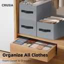 7 Pack Closet Organizers Bins, 2 Sizes Closet Shelf Organizer with Handles - Fabric Home Organization and Storage Baskets for Organizing Clothes Toys Blanket Towel Purse (Grey)