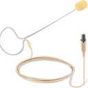 PYLE-PRO On-Ear Audio Condenser Microphone - Portable Omnidirectional Wired Headset Condenser Mic With 4 Pin Mini XLR Cable and Windscreen - Works with Shure System - PMEMS10 (Skin Tone), Beige