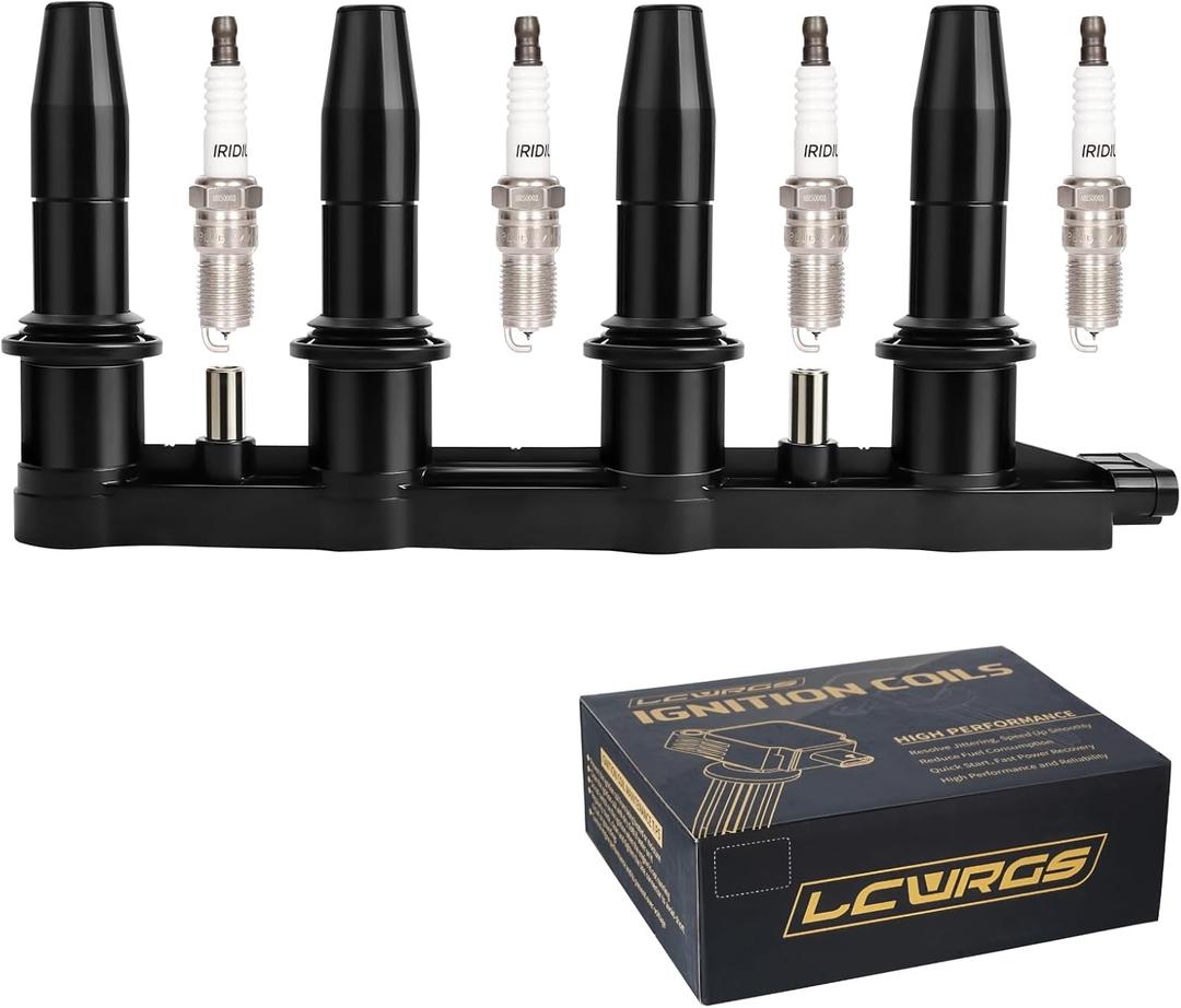 Ignition Coil Pack and 4x Spark Plugs Fits for 1.8 L4 2011 2012 2013 2014 2015 2016 2017 2018 Chevy Cruze Sonic 1.8L Replaces# UF620