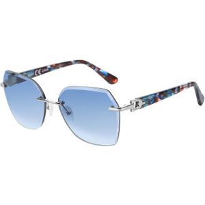 ZENOTTIC Oversized Rimless Sunglasses for Women Geometric Diamond Cutting Gradient Lens UV Protection Fashion Shades Trendy (Blue)
