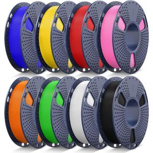 JAYO PETG Filament 1.75mm Bundle 2KG, Strong Toughness PETG 3D Printer Filament, Dimensional Accuracy +/- 0.02 mm, Fits for Most FDM 3D Printers (Black, White, Green, Red, Blue, Orange, Yellow, Pink)