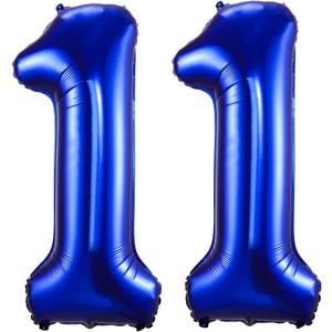 Navy Blue Number 11 Balloons,40 Inch Dark Blue 11 Birthday Balloon Large Foil Mylar Number Digital Balloons for Birthday Party Graduation Baby Shower Anniversary Decorations